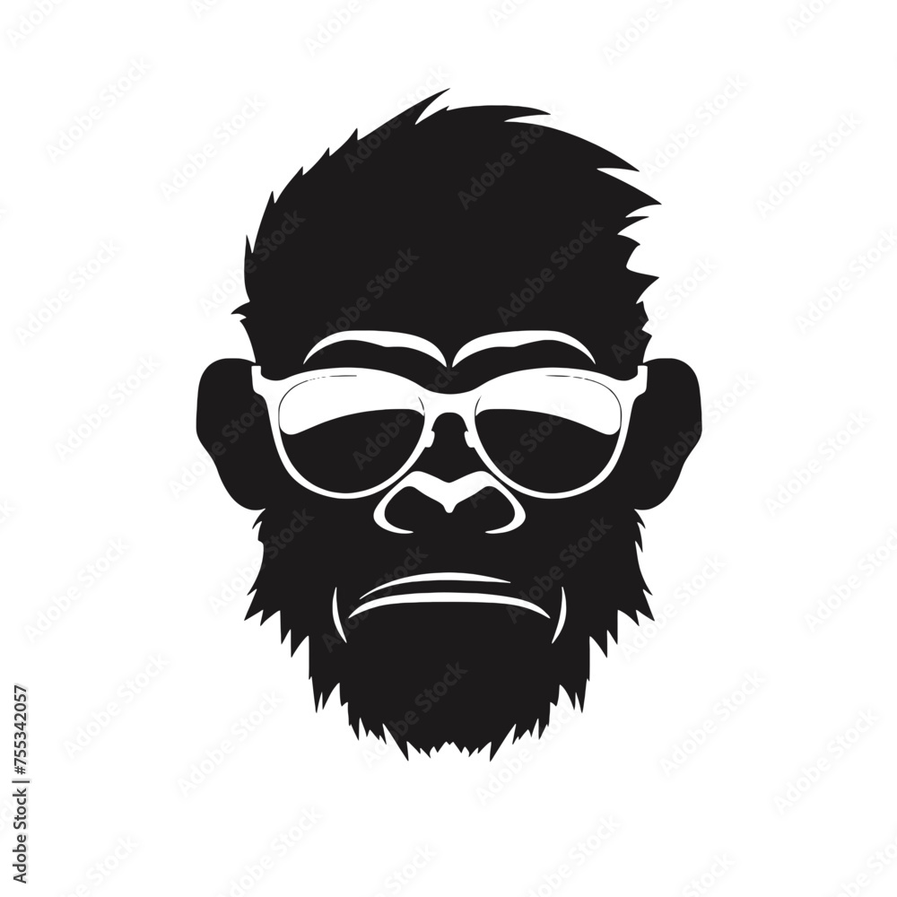 Monkey head with sunglasses Monkey head with sunglasses