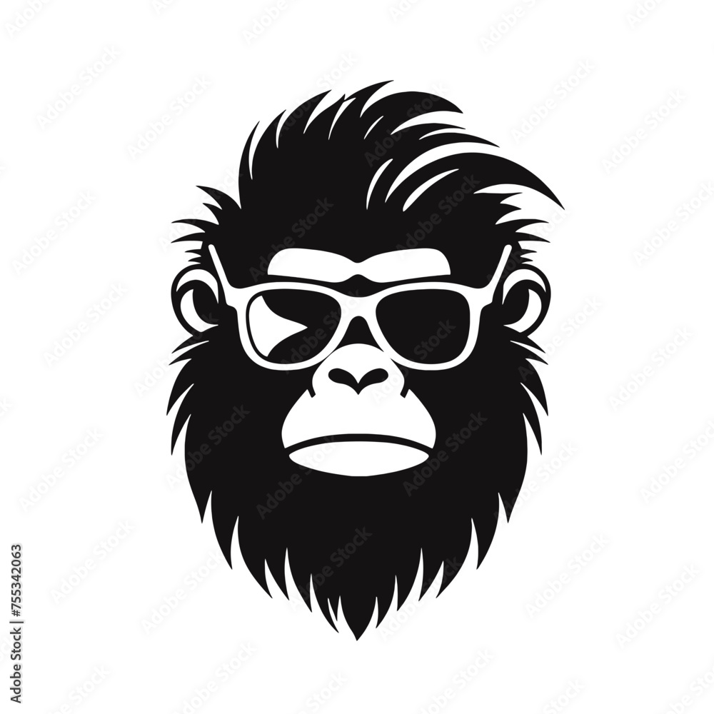 Monkey   head with sunglasses