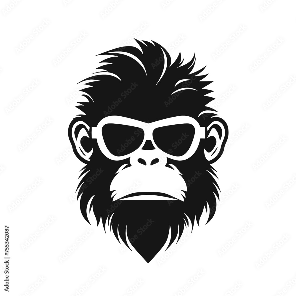 Monkey   head with sunglasses