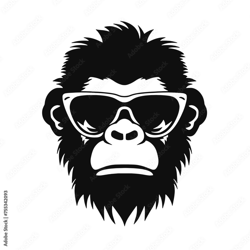 Monkey head with sunglasses Monkey head with sunglasses
