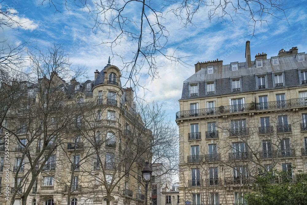 Paris, beautiful buildings in the 11e arrondissement