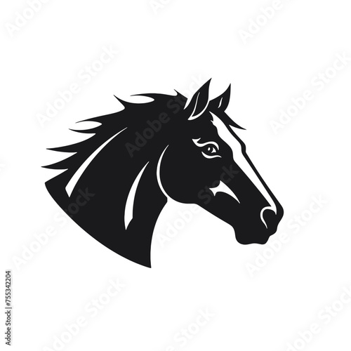 Fototapeta Naklejka Na Ścianę i Meble -  black mustang -  horse side view vector silhouette