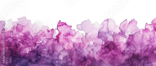 Abstract Watercolor Blossoms on Transparent