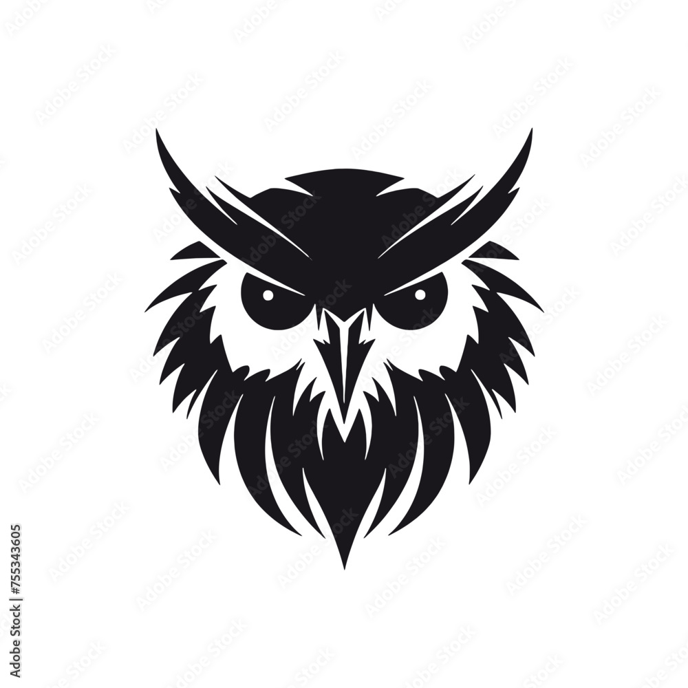 owl face Silhouette owl face Silhouette