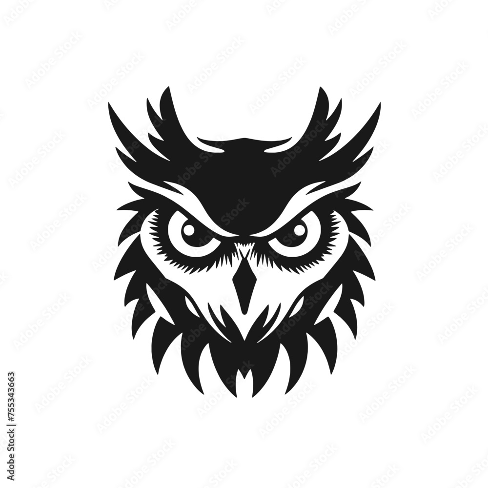owl face Silhouette 