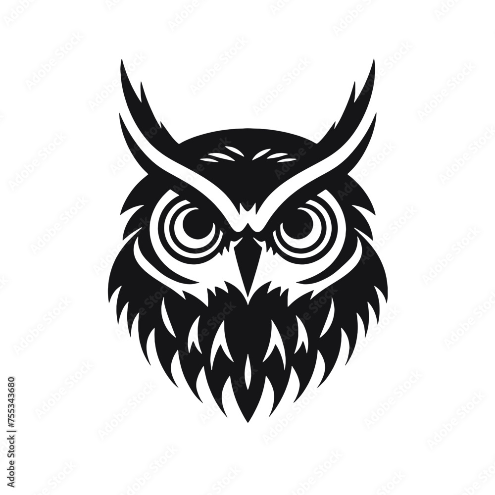owl face Silhouette 