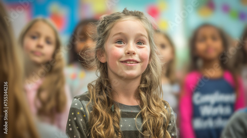 happy children in kindergarten play something