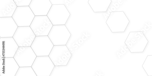 Luxury white and grey hexagonal abstract background. Abstract hexagon technology design background. Vector polygon pattern with glowing hexagon paper texture and futuristic business.