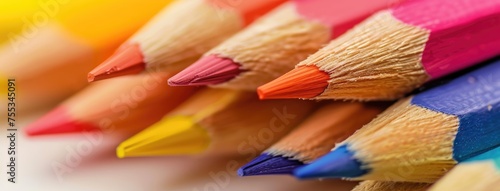 Vibrant Assorted Color Pencil Tips Close-up