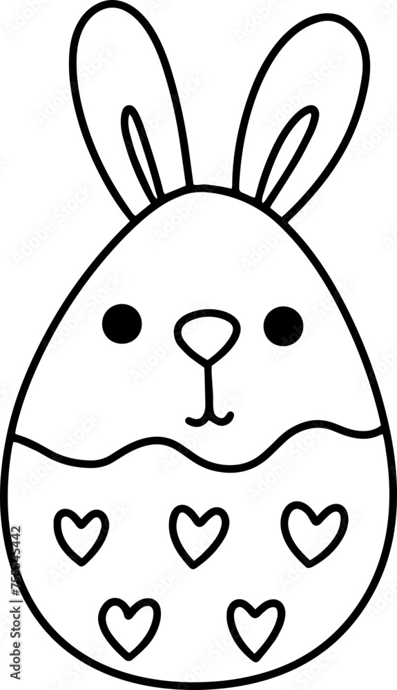 easter bunny  outline coloring