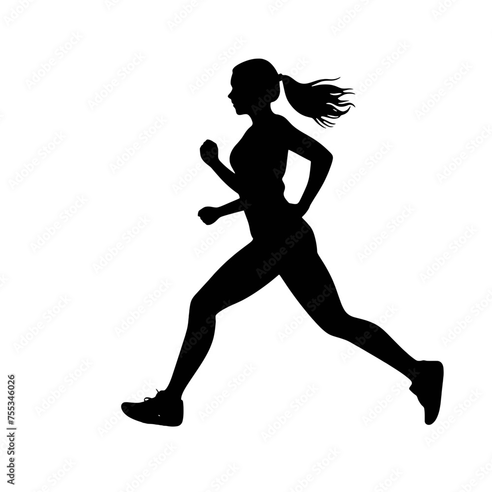 Vector silhouette of a women runner Vector silhouette of a women runner