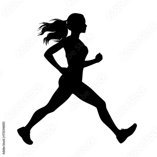 Vector silhouette of a  women runner 