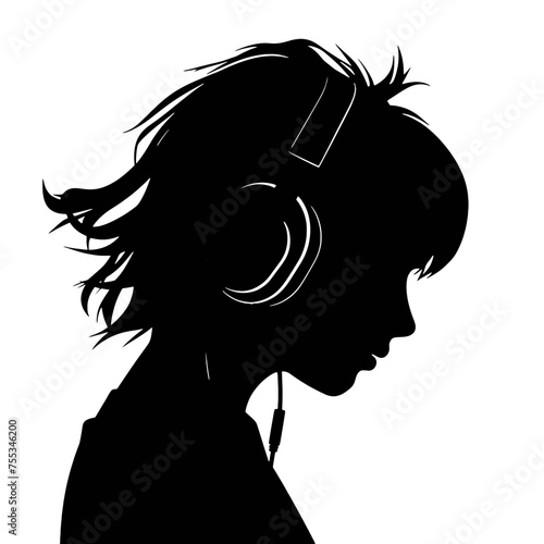 girl with headphones 