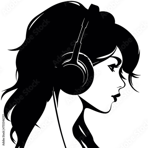 girl with headphones 