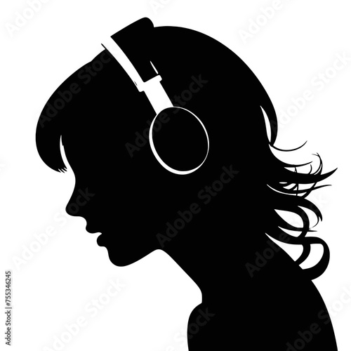 girl with headphones 