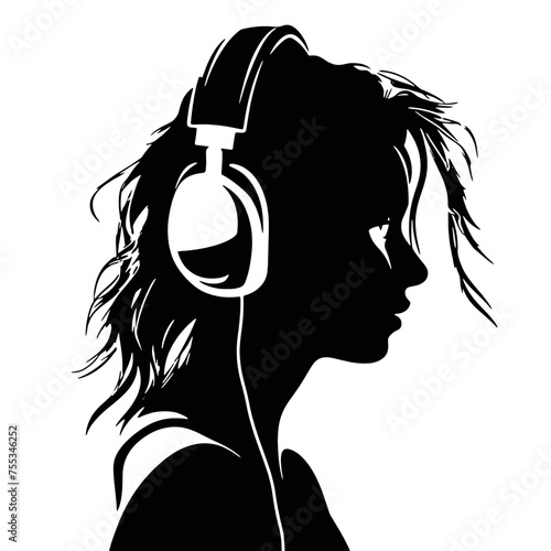 girl with headphones 