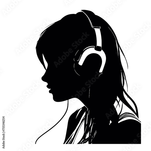 girl with headphones 