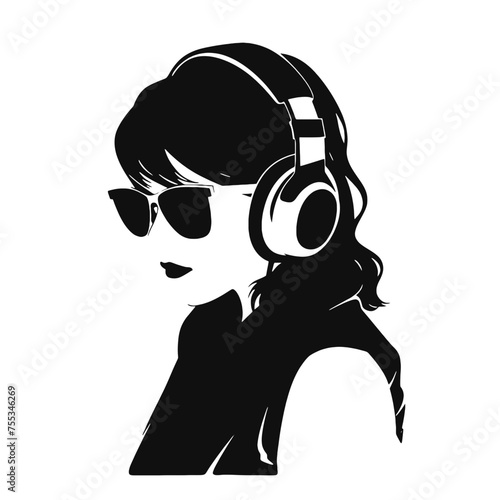 girl with headphones 