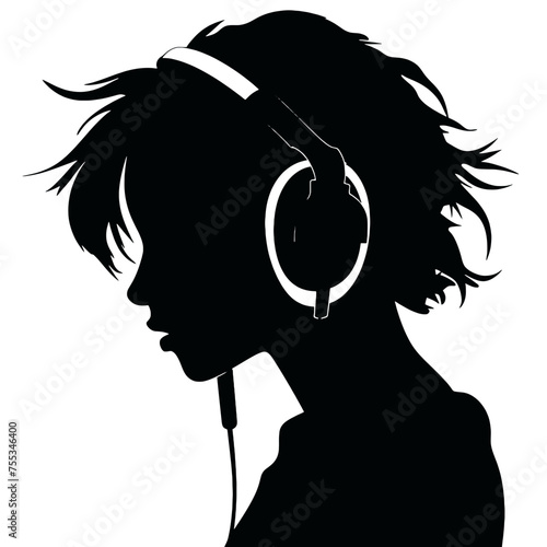 girl with headphones 