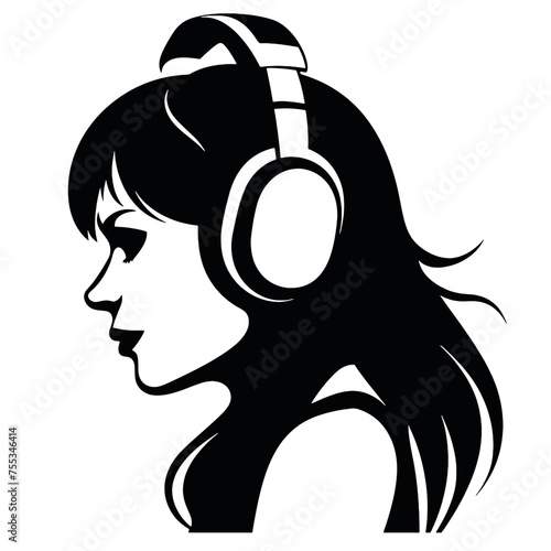 girl with headphones 