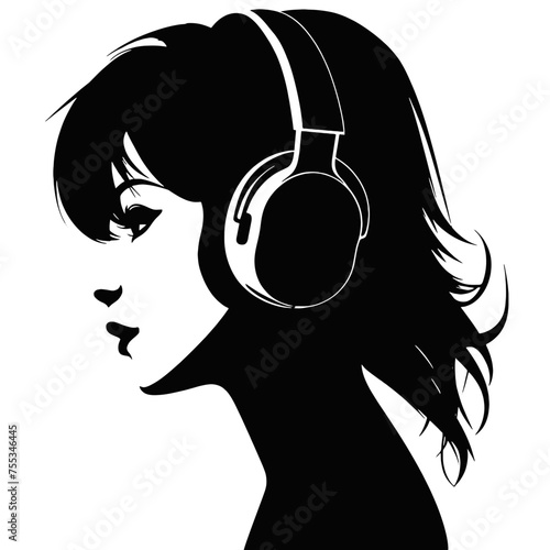 girl with headphones 