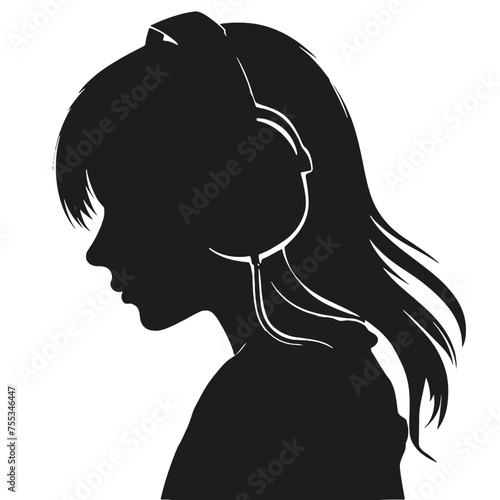 girl with headphones 