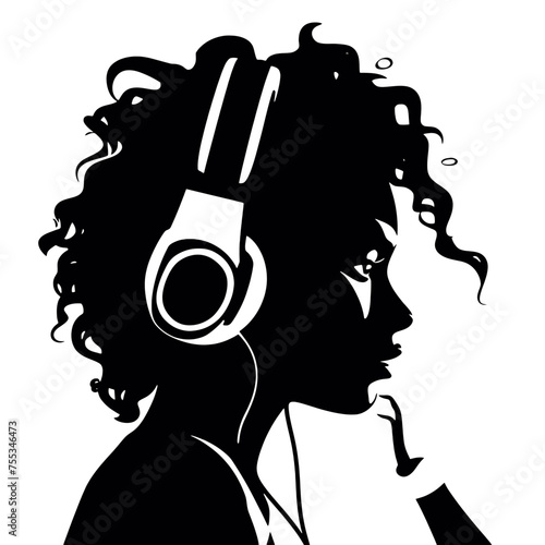 girl with headphones 