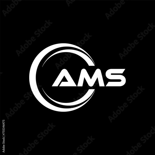 AMS letter logo design in illustration. Vector logo, calligraphy designs for logo, Poster, Invitation, etc. photo