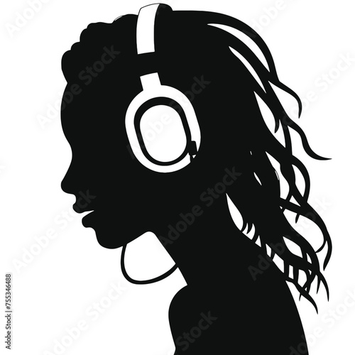girl with headphones 