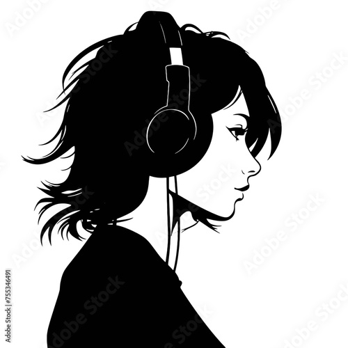 girl with headphones 