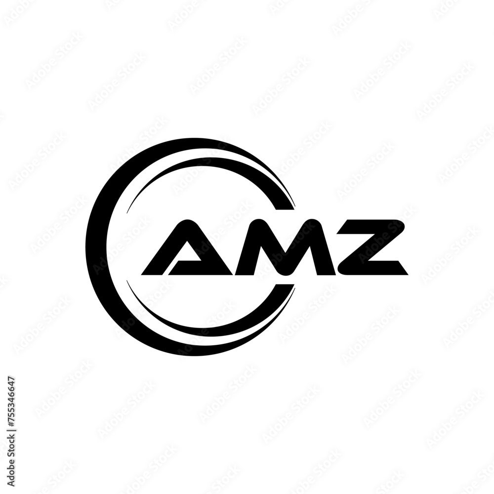 AMZ letter logo design in illustration. Vector logo, calligraphy ...