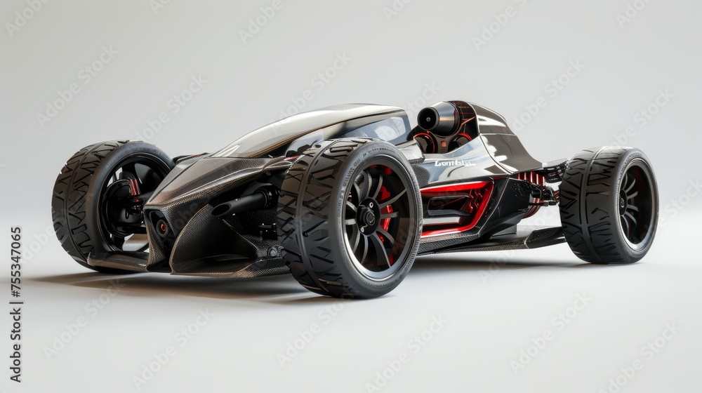 remote controlled car racing concept, sport, aggressive, white background