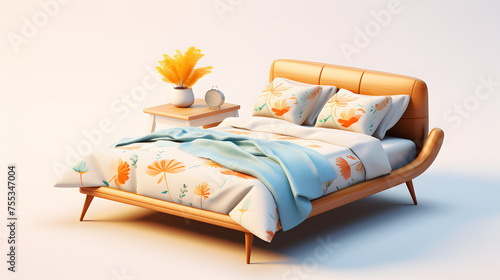 Fototapeta Naklejka Na Ścianę i Meble -  Bed 3d rendering
