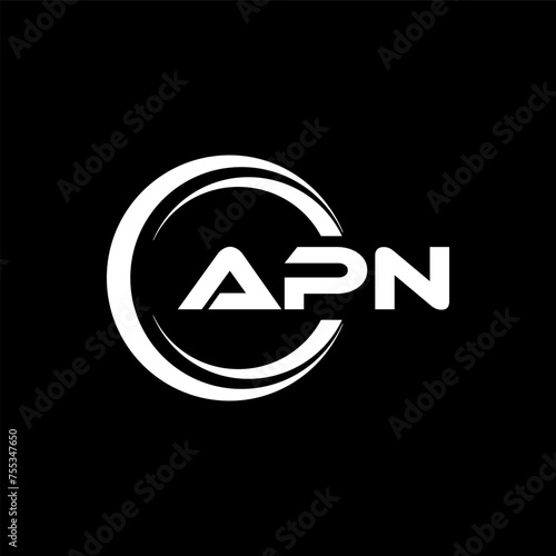 APN letter logo design in illustration. Vector logo, calligraphy designs for logo, Poster, Invitation, etc. photo