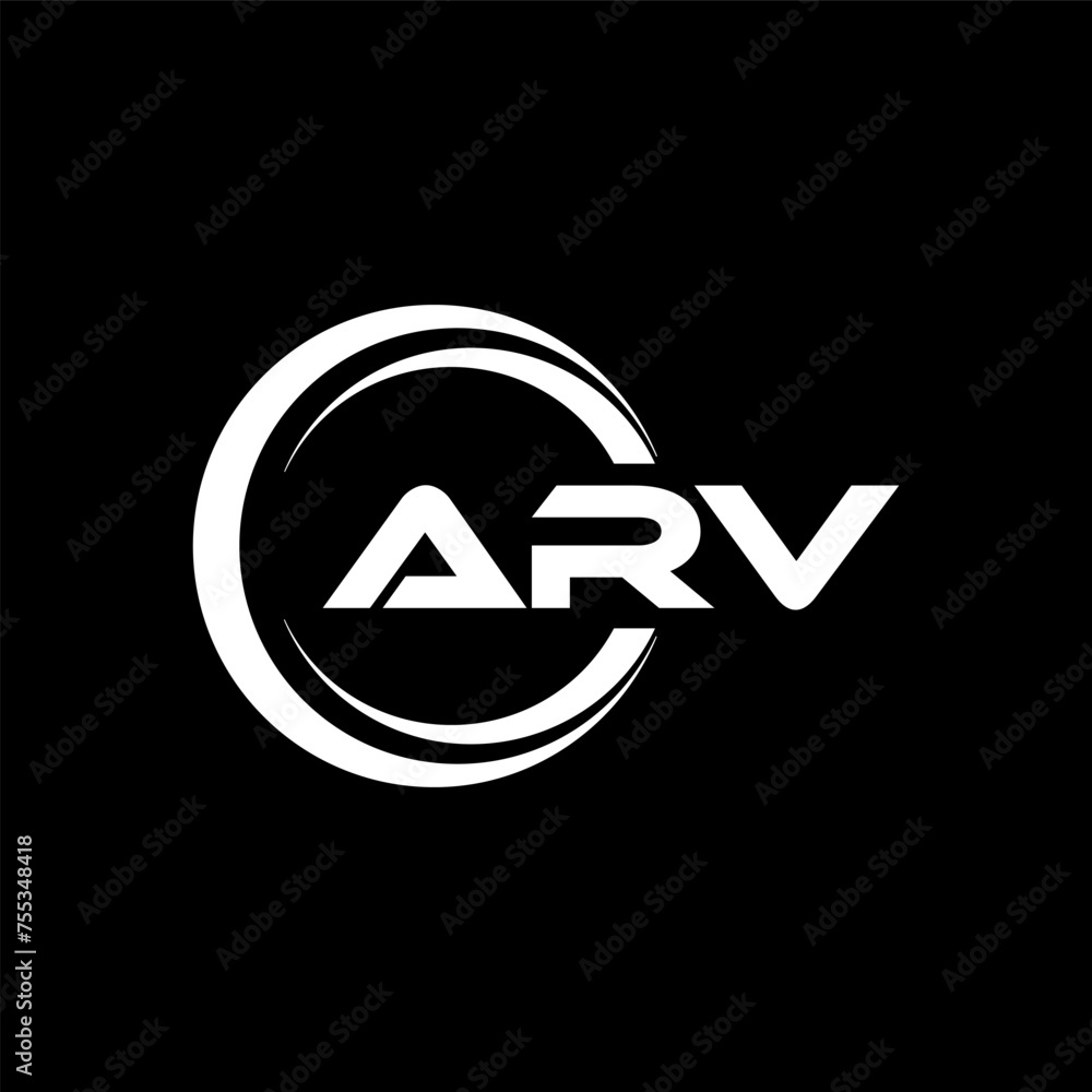 ARV letter logo design in illustration. Vector logo, calligraphy ...