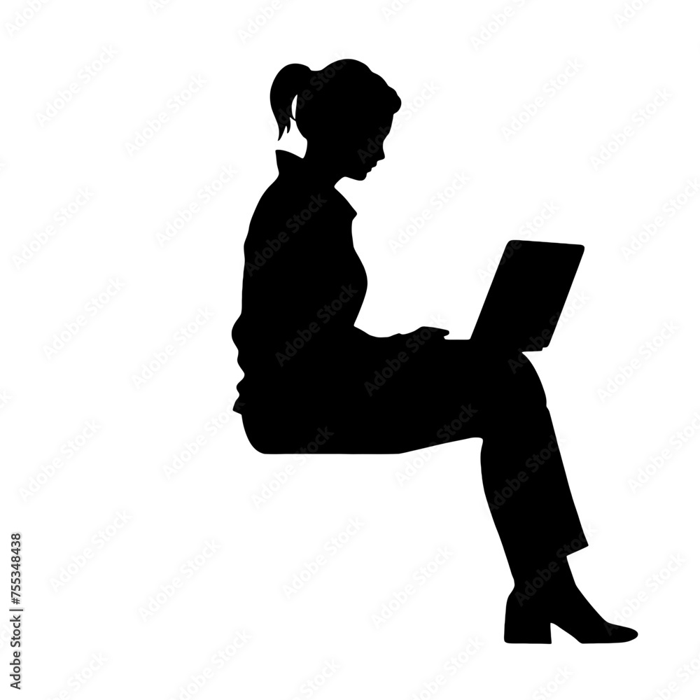  woman is working on the laptop 