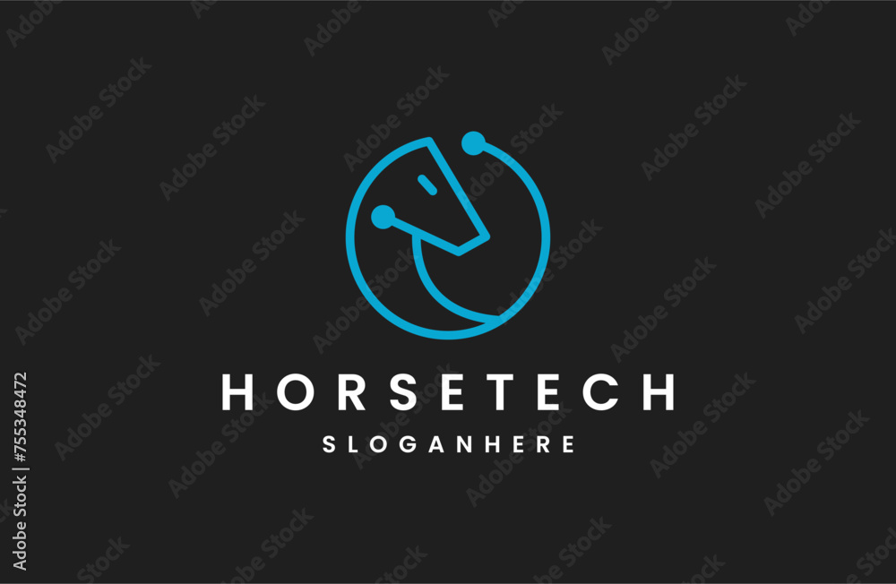 Head Horse Technology Logo Design.