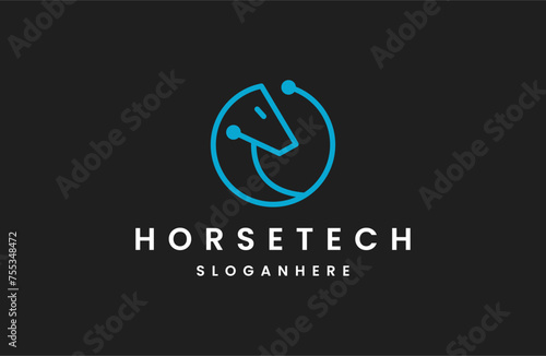 Head Horse Technology Logo Design.