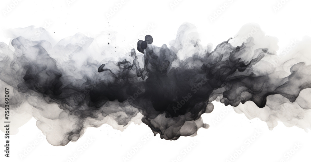 Abstract Watercolor Smoke on Transparent