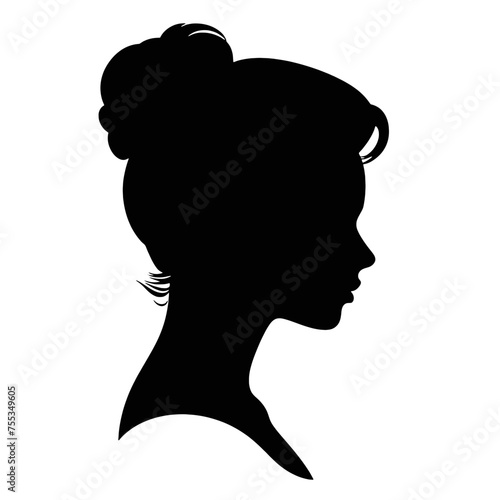 Decorative fashion girl for beauty salon design. Beautiful woman silhouette.  