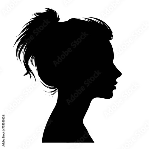 Decorative fashion girl for beauty salon design. Beautiful woman silhouette.  