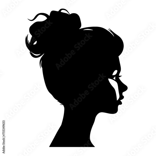 Decorative fashion girl for beauty salon design. Beautiful woman silhouette.  