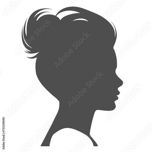 Decorative fashion girl for beauty salon design. Beautiful woman silhouette.  