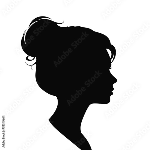 Decorative fashion girl for beauty salon design. Beautiful woman silhouette.  