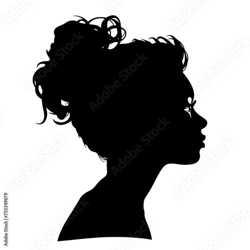 Decorative fashion girl for beauty salon design. Beautiful woman silhouette.  