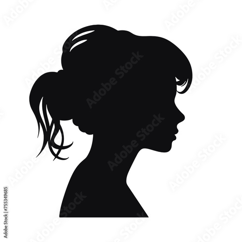 Decorative fashion girl for beauty salon design. Beautiful woman silhouette.  