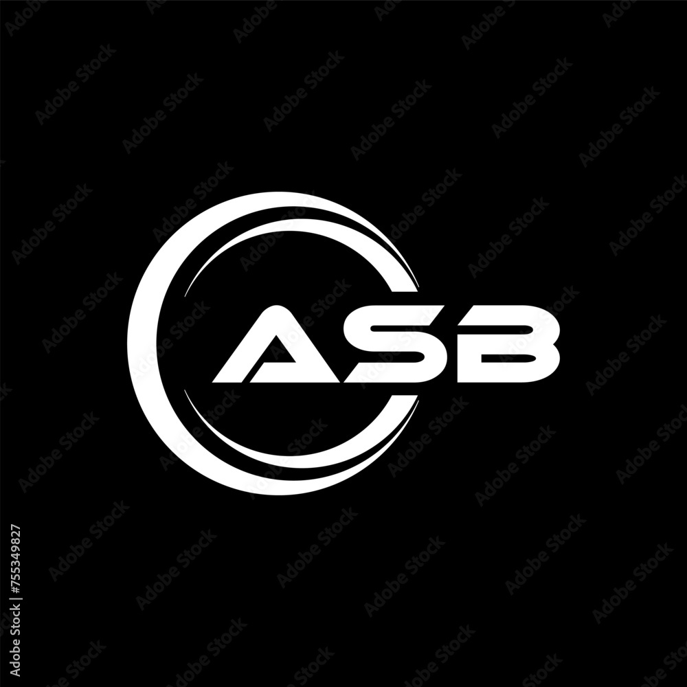 ASB letter logo design in illustration. Vector logo, calligraphy ...