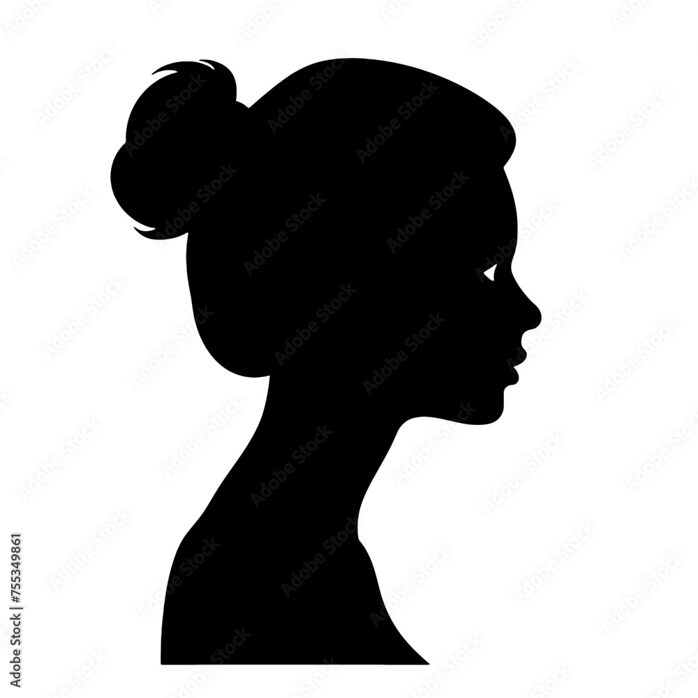 Decorative fashion girl for beauty salon design. Beautiful woman silhouette.  