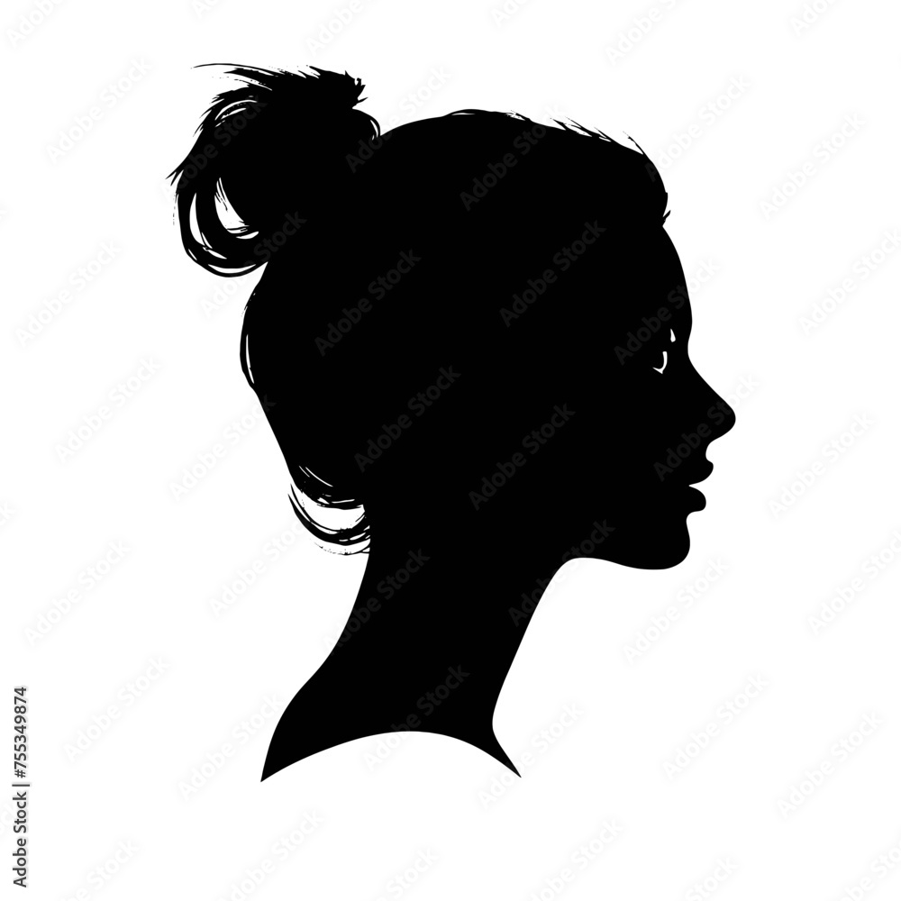 Decorative fashion girl for beauty salon design. Beautiful woman silhouette.  