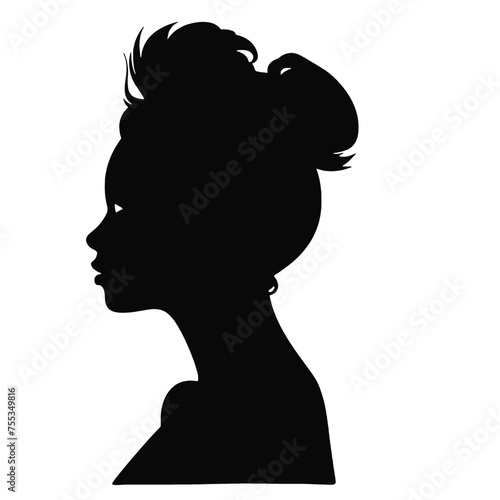 Decorative fashion girl for beauty salon design. Beautiful woman silhouette.  